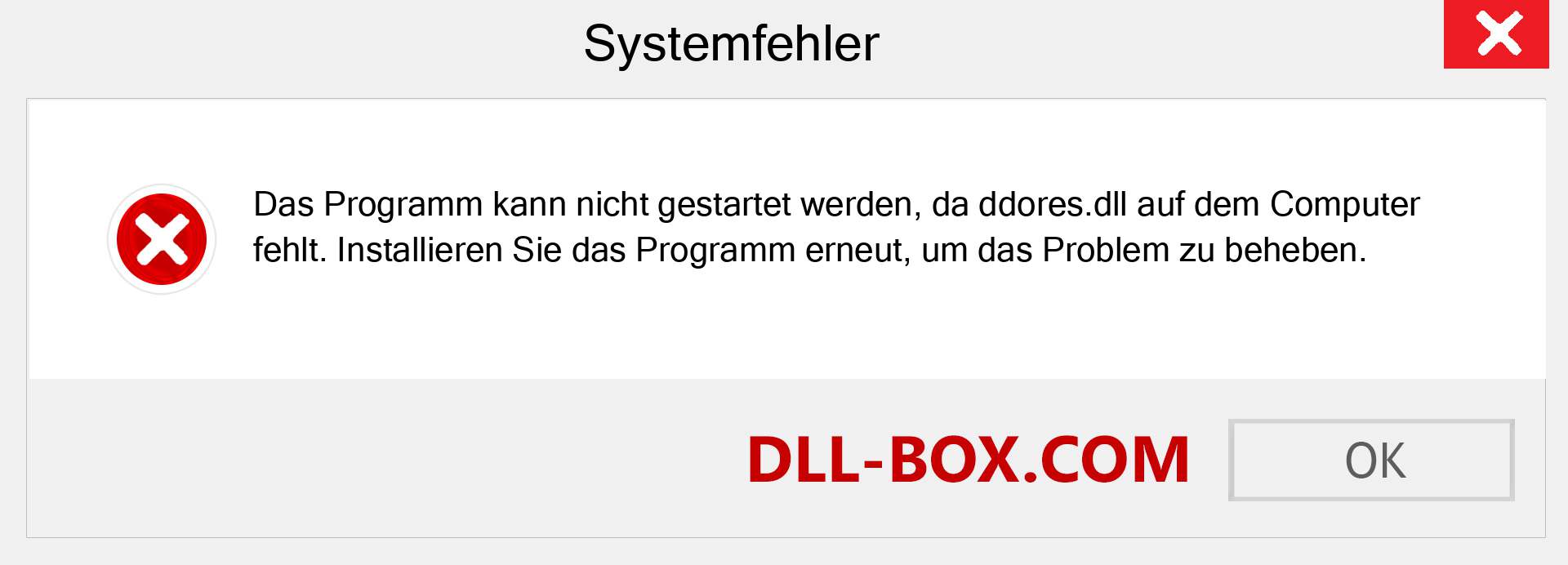 ddores.dll-Datei fehlt?. Download für Windows 7, 8, 10 - Fix ddores dll Missing Error unter Windows, Fotos, Bildern